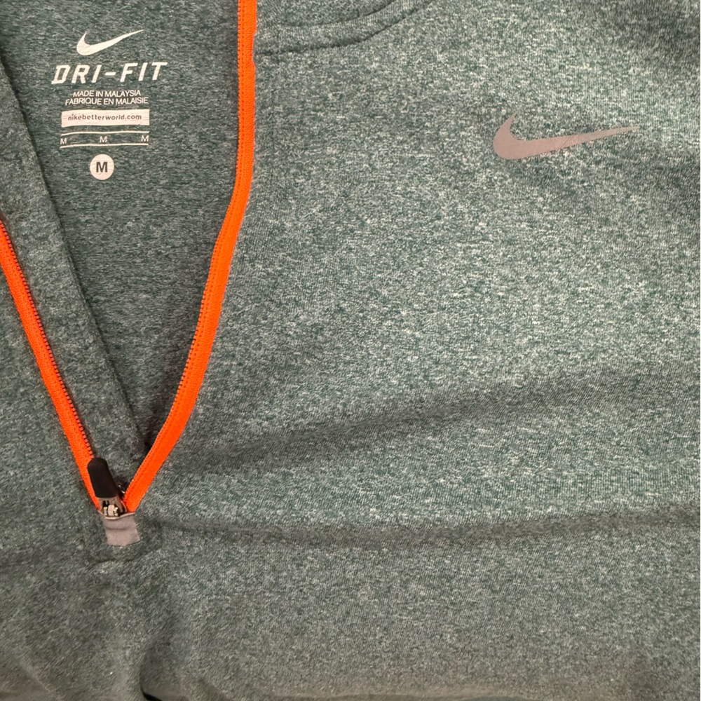 Nike Long Sleeve Shirt - Dark Green with Orange Accents - Picture 5 of 7